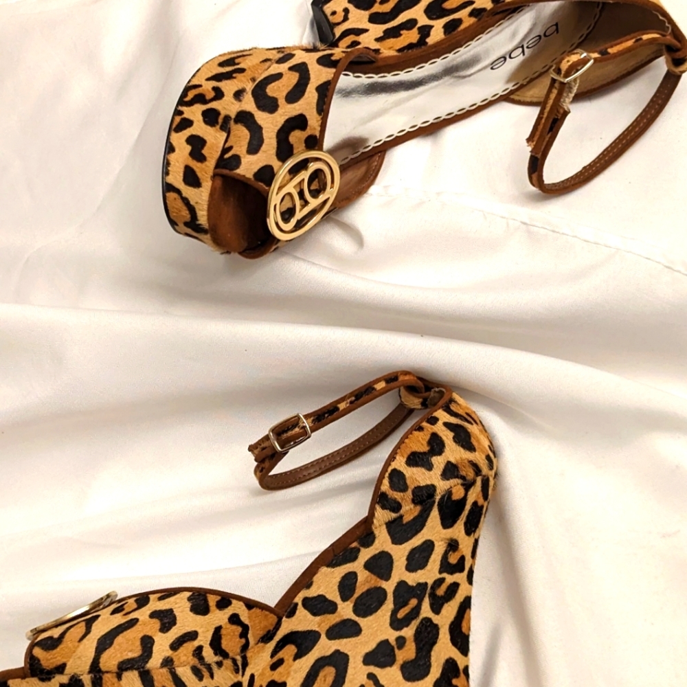 Bebe Platform Sandals In A Cheetah Pattern - image 3